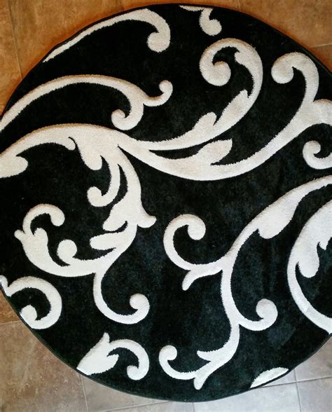 black and white round area rug